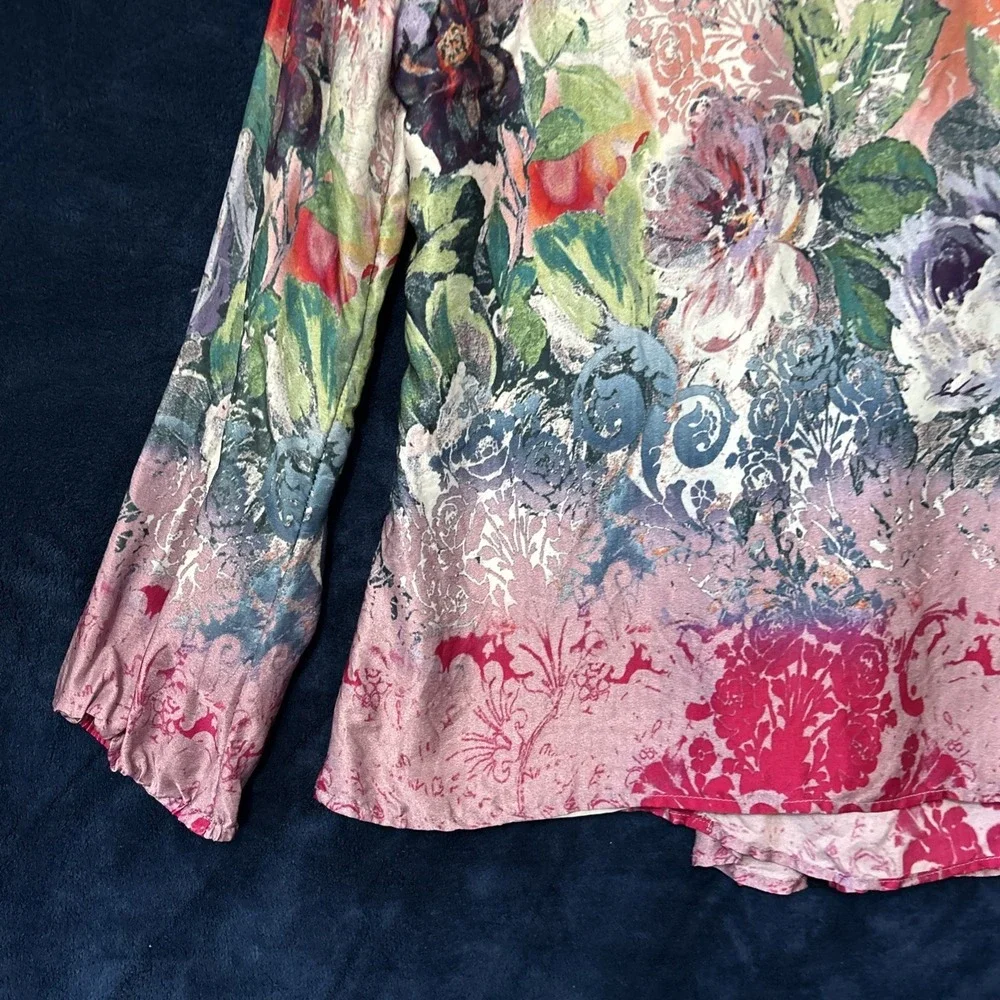 Sundance Womens Silk Top Size S Peasant Artsy‎ Print Floral Luxury Maximalist